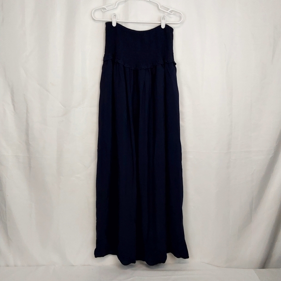 SUGAR + LIPS SMOCKED-WAIST POPLIN MAXI SKIRT - Picture 3 of 9